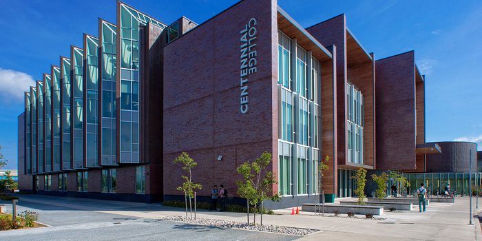 picture of the centennial college progress campus library from the outside